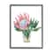 Stupell Industries Blushing Protea Flower Glass Watercolor Flower Still Life Framed Wall Art